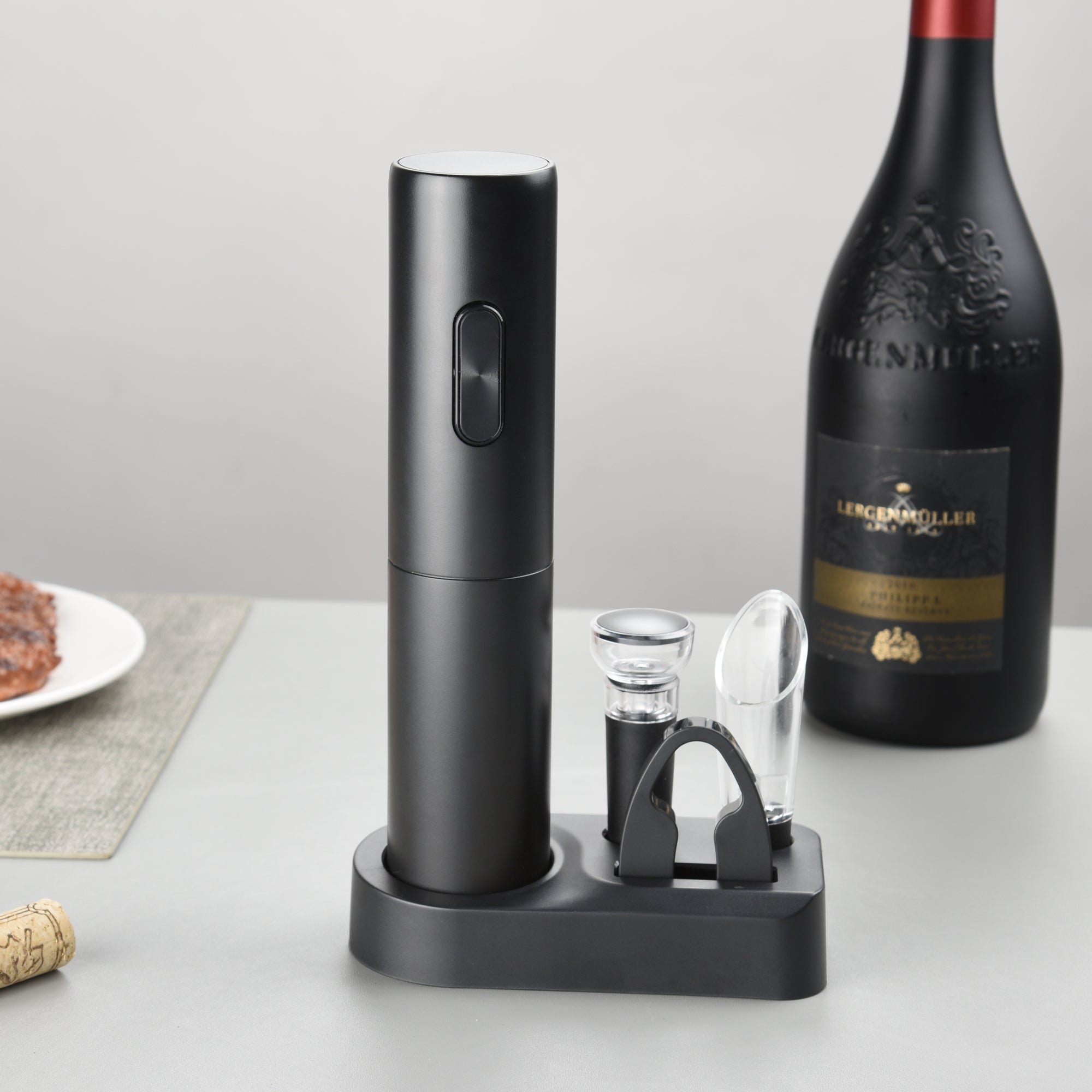 KLT VBGS-KB1-60201 5-in-1 Electric Wine Opener Set (Style A, Batteries Not Included) KLT VBGS-KB1-60201 5-in-1 Electric Wine Opener Set (Style A, Batteries Not Included)